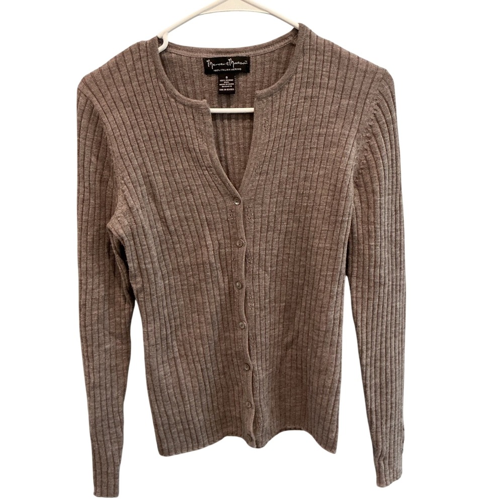 Mercer & Madison Womens Merino Wool Cardigan Sweater Size S Fall Grunge Romantic